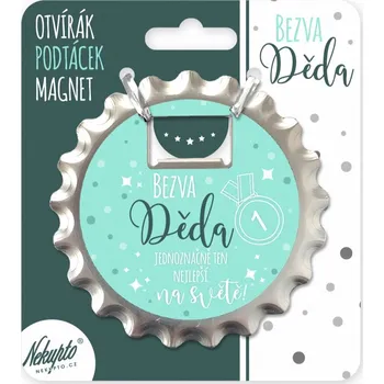 Otvírák Nekupto DC7 Otvírák na pivo, podtácek - Bezva děda