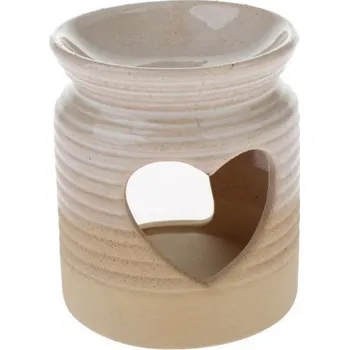 Aroma lampa Porcelánová aromalampa se srdcem, béžová