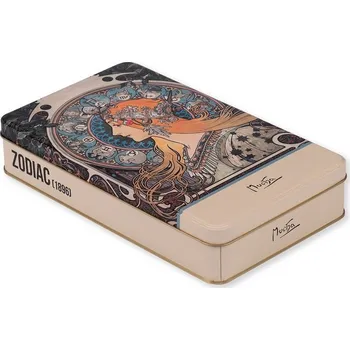 Dóza na potraviny Plechová dóza Alfons Mucha - Zodiak, 24 × 14 × 4 cm