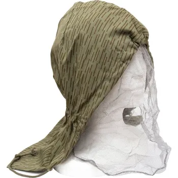 Příslušenství ke stanu Kapuce se síťkou orig. NVA (Originální maskáčová kapuce k celtě NVA, opatřena síťkou proti hmyzu.)