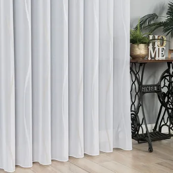 Voálová záclona Valéria s olůvkem - béžová obšití okrajů 300