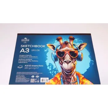 Výtvarný papír Koh-i-noor skicák A3, 10 listů, 180g