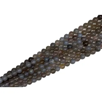 Korálek Achát hnědo-šedý 8mm šňůra