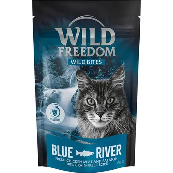 Krmivo pro kočku 3x80g Wild Freedom Snack - Wild Bites 3 x 80 g (bezobilná receptura) - Blue River - kuřecí a losos