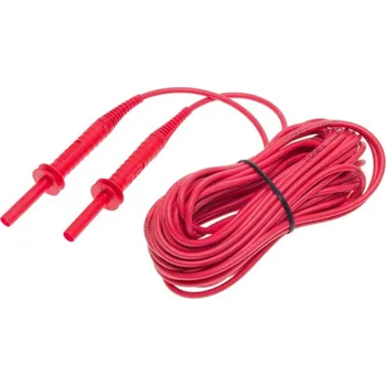 elektrický kabel Sonel 10 m červený kabel 5 kV (banánové zástrčky)
