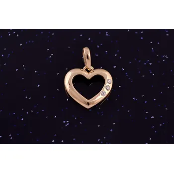 Přívěsek Zlatý přívěsek srdce bílé se zirkony P051B, Au 585/1000 14kt, 0,70g (14kt,váha 0,70g)