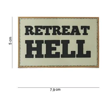 Nášivka Gumová nášivka 101 Inc nápis Retreat Hell - desert