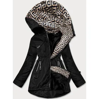 Černo-béžová dámská bunda pro přechodné období (B8037-1046) odstíny černé 48