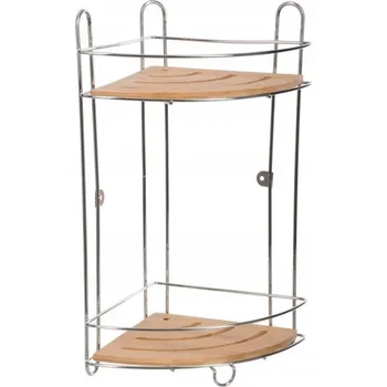 Koupelnový nábytek ROHOVÁ KOUPELNOVÁ POLICE SE 2 BAMBUSOVÝMI POLICEMI stylová