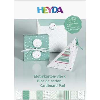 HEYDA Blok barevných papírů A4 - tyrkysový mix 20 listů