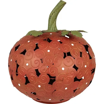 Bytová dekorace Oranžová kovová dekorace dýně Pumpkin s Led světýlky - Ø 34*38 cm