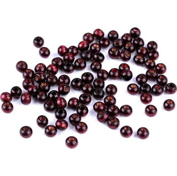 Korálek Dřevěné korálky Ø6 mm 10g - 3 hnědá kávová