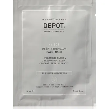 Pleťová maska DEPOT 800 SKIN SPECIFICS NO. 808 DEEP HYDRATATION FACE MASK hloubkově hydratační maska pro muže 12x13 ml