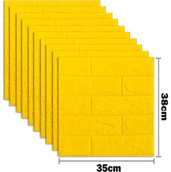 Tapeta Jednobarevné samolepící 3D panely/tapety (rozměr 35*38 cm) - 25 ks Barva: Žlutá