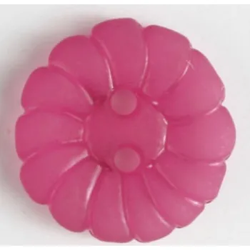 Knoflík Knoflík 224507 kytička tm. růžová - Růžová, 13 mm
