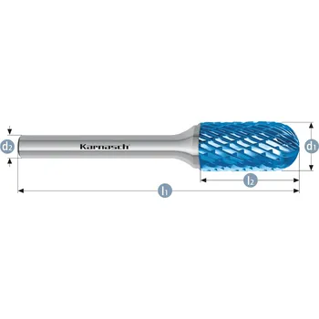 Fréza Karnasch 115021065 | C (WRC) - Válcová fréza zaoblená HP-3 6,0x18x6-150 mm, povlakovaná