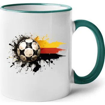 Keramický hrnek Fotbal Německo, Barva Zelená, Velikost 330 ml, Canvas Keramický hrnek s barevným uchem Bezvatriko.cz 2689