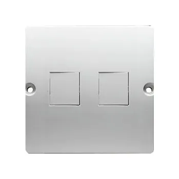 Elektrická zásuvka Simon BMGK1P/11 Teleinformační kryt zásuvek na Keystone plochá, dvojitá bílá