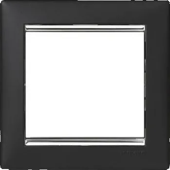 vypínač Legrand 770391 VALENA rám. 1p černá-stříbro