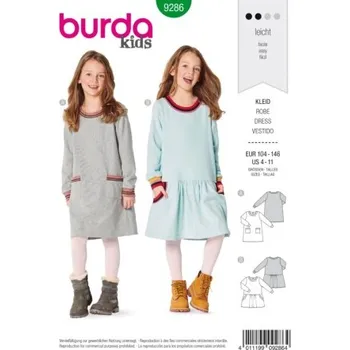 Střih na dívčí šatičky Burda 9286 -
