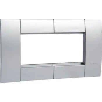 Hager GT452ALU Dvojrámeček pro přístroje modulu 45x45, víko šířky 80 mm, Al-lak