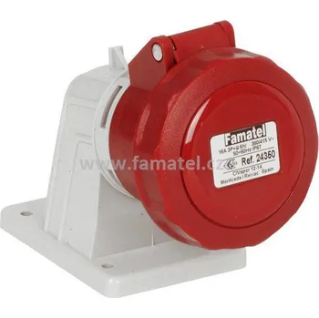 Elektrická zásuvka Famatel 24350 Zásuvka vestavná IP67/400V/16A/4P 6h, úhel 90° - SpeedPRO