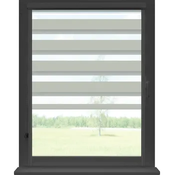 Roleta Dekodum Roleta den a noc v antracitové kazetě soft, barva látky Šedá Šířka (cm): 31, Výška (cm): Standardní (do 150 cm), Strana mechanismu: Levá