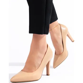 Dámské lodičky Moderní lodičky hnědé dámské na širokém podpatku 39