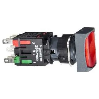 vypínač Schneider Electric XB6DF4B5B Ovládač stiskací prosvětlený lícující s aretací, 1 Z + 1 V - rudý