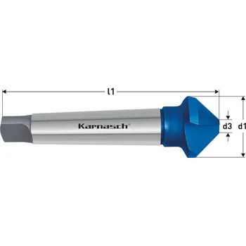 Vrták Karnasch 201795050 | Kuželový a odjehlovací záhlubník DIN 335 tvar C 90° s Morse kuželem 40,0x10,0-140 mm, MK/MT 3, povlakované