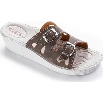 Dámské pantofle Dámské anatomické pantofle na klínku hnědé vel. 41