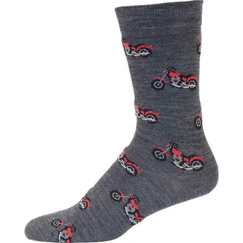 Pánské ponožky Pánské merino ponožky se vzorem motorky šedé SAFA Velikost: 41-45