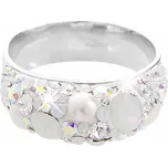 JSB bijoux s.r.o. Stříbrný prsten šína s krystaly Swarovski do bombé AB Mix (Stříbro 925/1000)
