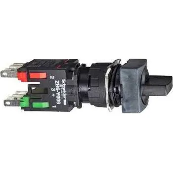 vypínač Schneider Electric XB6CD235B Otočný ovládač a ovládač se zámkem - 3 polohy, 1 Z + 1 V - černá