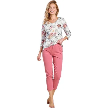 Dámské pyžamo Dámské pyžamo TARO LOUISA 3247 bílá-květiny M 0