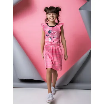 Dívčí šaty Dívčí šaty Girls Club - růžová - pruhy 128