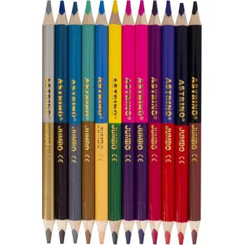 Pastelka ASTRINO Oboustranné kulaté barvičky JUMBO 12ks/24barev + struhadlo, 312221003