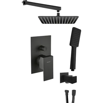 Vodovodní baterie SAPHO LATUS podomítkový sprchový set s pákovou baterií, 2 výstupy, černá mat