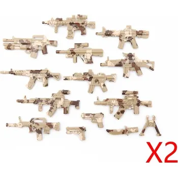 ostatní stavebnice Vojenské stavebnice s mini figurkami a zbraněmi | komponenty styl lego - PD022-K7030-B-2SETS