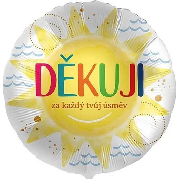 Party dekorace Balónek fóliový Děkuji za každý tvůj úsměv Sluníčko 43cm