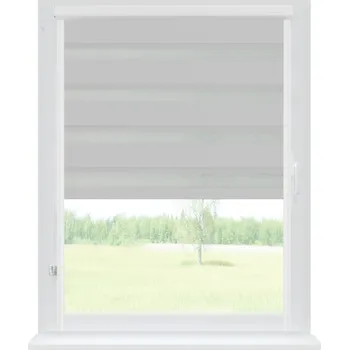 Roleta Dekodum Roleta den a noc v bílé kazetě zatemňovací, barva látky Ocelová Šířka (cm): 100, Výška (cm): Standardní (do 150 cm), Strana mechanismu: Levá