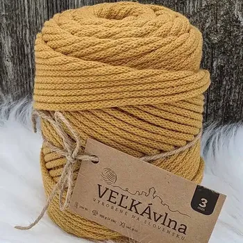 Příze Velká vlna Špagát 3mm Hořčice (Špagátová příze 3mm Horčica)