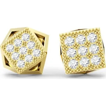 Přívěsek Zlatý přívěsek KOSTKA se zirkony 6620230-0.0060