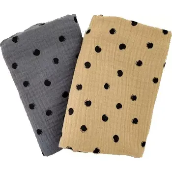 Dětské mušelínové pleny sada černé puntíky | RTex