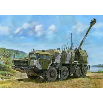 Plastikový model Russian 130mm Coastal Defense Gun A-222 Bereg - Trumpeter 01036