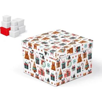 Dárková krabička MFP krabice dárková vánoční C-V009-G 20x20x14cm 5371166