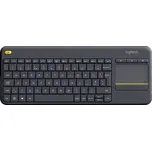 Logitech K400+ bezdrátový klávesnice česky černá integrovaný touchpad, tlačítka myši, tlačítka multimédií
