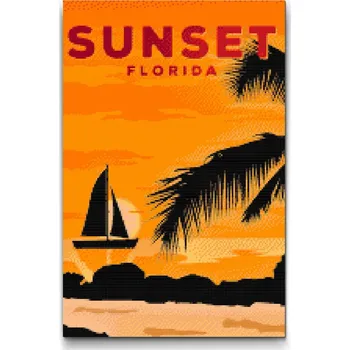 Diamantové malování Diamantové malování - Florida, Spojené státy Velikost: 40x60cm, Rámování: Pouze srolované plátno, Diamanty: Kulaté