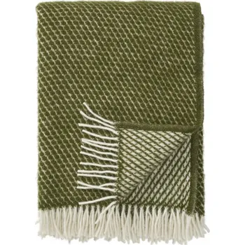 deka Vlněný pléd Velvet avocado 130x200, Klippan Švédsko Zelená