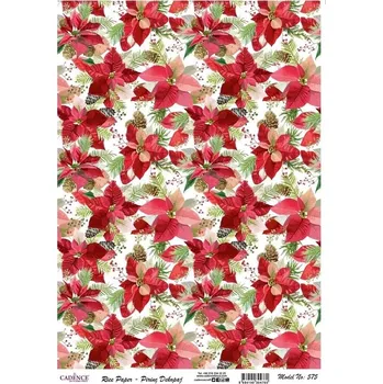 Výtvarný papír Rýžový papír Cadence, A3 - Vánoční hvězdy